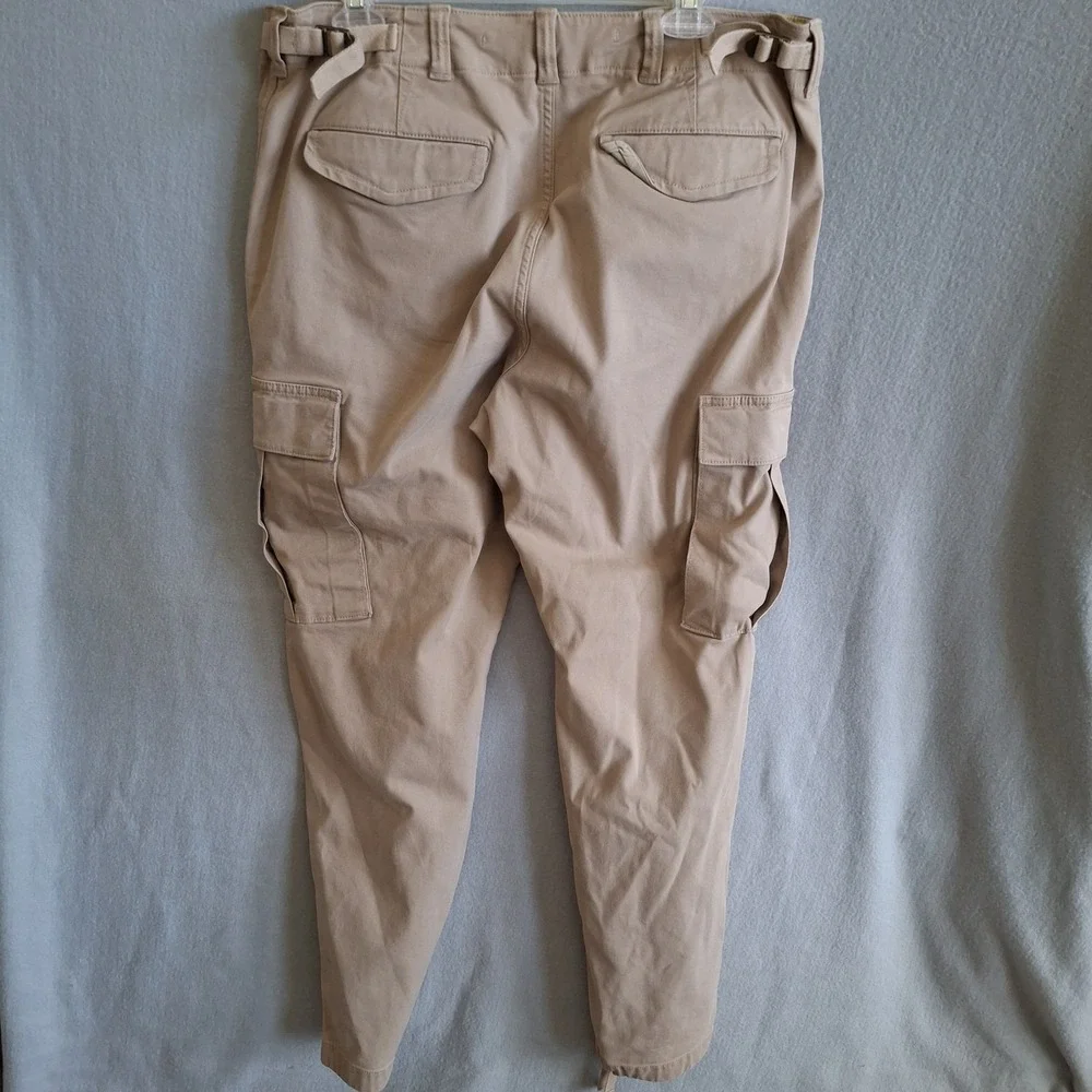 Banana Republic Traveler Tapered Cargo Pants‎ Mens 36R Khaki Beige Stretch Chino